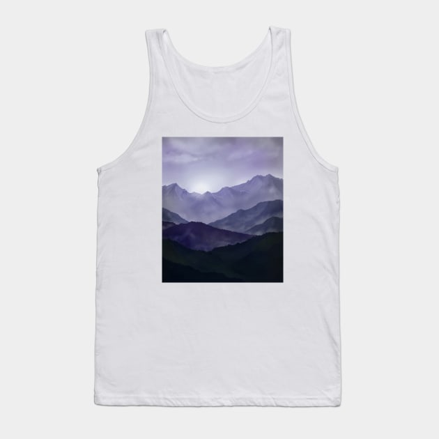 Purple mountain landscape Tank Top by consequat